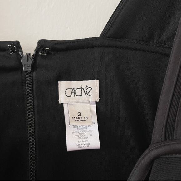 Cache Vintage Black Bandage Mini Bodycon Dress LBD - Picture 5 of 6